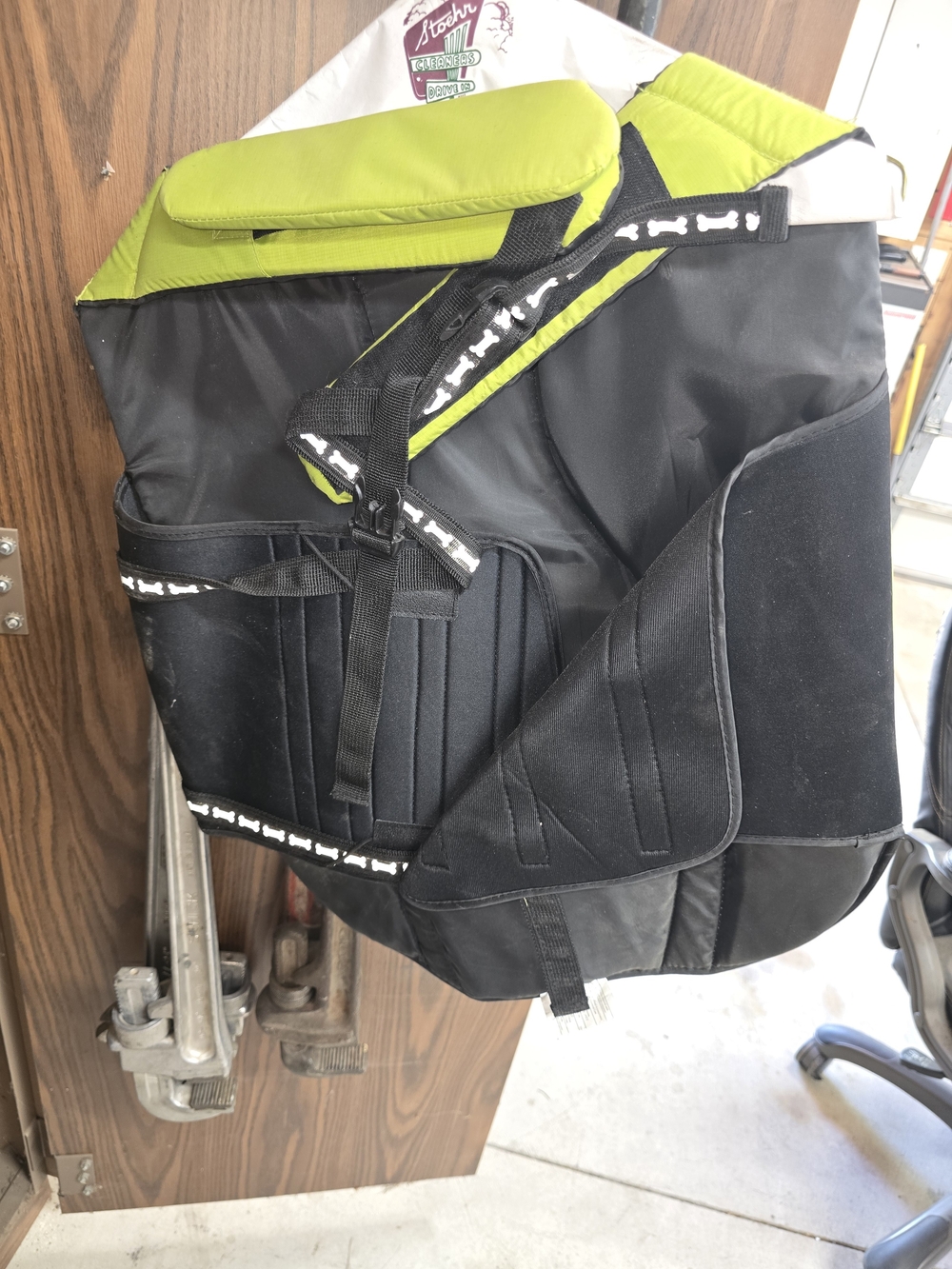 Outward Hound Lime Green and Gray Dog Life Jacket Vest - Picture 4 of 6